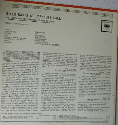 Miles Davis &lrm;&ndash; Miles Davis At Carnegie Hall | Vinyl Record by Columbia | Friedman &amp; Sons