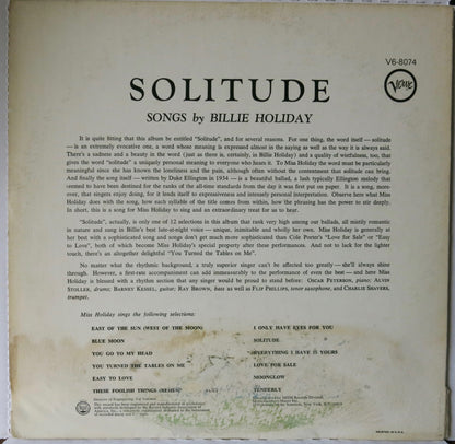 Billy Holiday Solitude | Vinyl Record by Verve | Friedman &amp; Sons