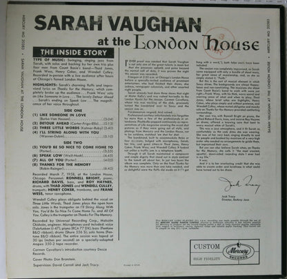 Sarah Vaughan ‎– After Hours At The London House