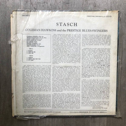 Stasch The Prestige Blues-Swingers Featuring: Coleman Hawkins ‎– Stasch - Prestige