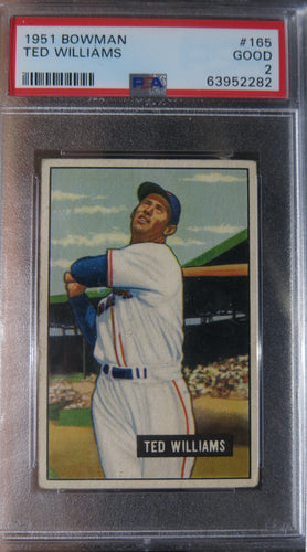 1951 Bowman Ted Williams #165 - Great Condition PSA 2